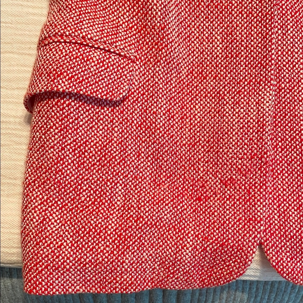 Elizabeth and James Red/White Textured Blazer Jacket - Picture 4 of 10